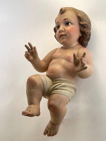 Casa Rosés - sculptuur, Niño Jesús - 39 cm - Gips, Glas -