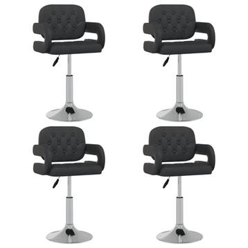 vidaXL Eetkamerstoelen draaibaar 4 st kunstleer zwart, Verzenden, Nieuw