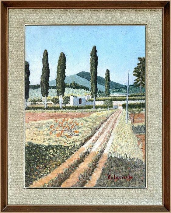 Giovanni Colacicchi (1900-1992) - Paesaggio della campagna, Antiek en Kunst, Kunst | Schilderijen | Klassiek