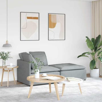 vidaXL Modulaire bank met voetenbank en kussens stof, Verzenden, Nieuw