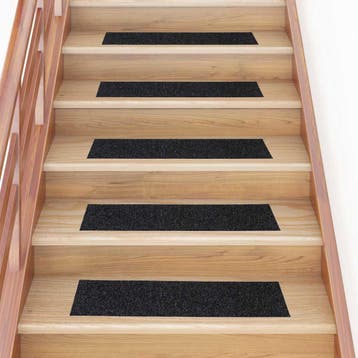 vidaXL Trapmatten Zelfklevend 30 stuks 76x20 cm Zwart, Verzenden