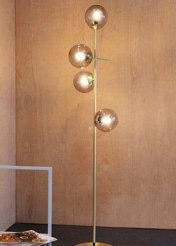 Dyberg Larsen - Staande lamp - Como - Messing/Rook - Metaal,