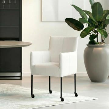 Leren eetkamerstoel Desire - Toledo Purewhite (wit) - Poten, Huis en Inrichting, Stoelen, Bohemian, Industrieel, Modern, Scandinavisch