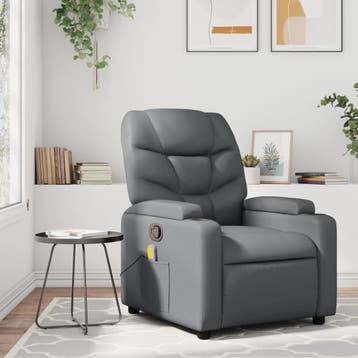 vidaXL Massagestoel van grijs kunstleer, Verzenden, Nieuw