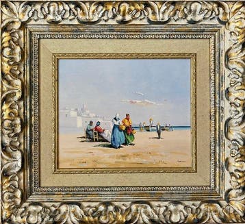 Genovés (XX) - Pair of Mediterranean Beach Scene Paintings