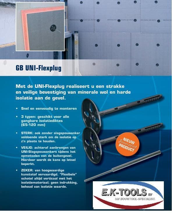 Isolatieplug Flex Zwart voor isolatie bij vaste materialen., Doe-het-zelf en Bouw, Gereedschap | Handgereedschap, Nieuw