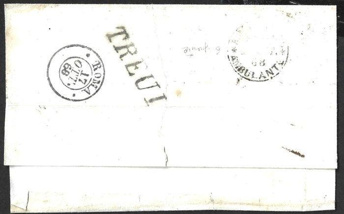 Italiaanse oude staten - Pauselijke Staat - brief met, Timbres & Monnaies, Timbres | Europe | Italie