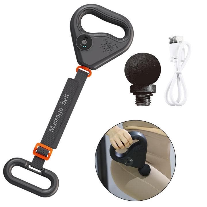 2dekans | Massage Gun met Riem – Grijs, 0,5 kg, 25 cm x 7 cm, Sport en Fitness, Massageproducten, Ophalen of Verzenden