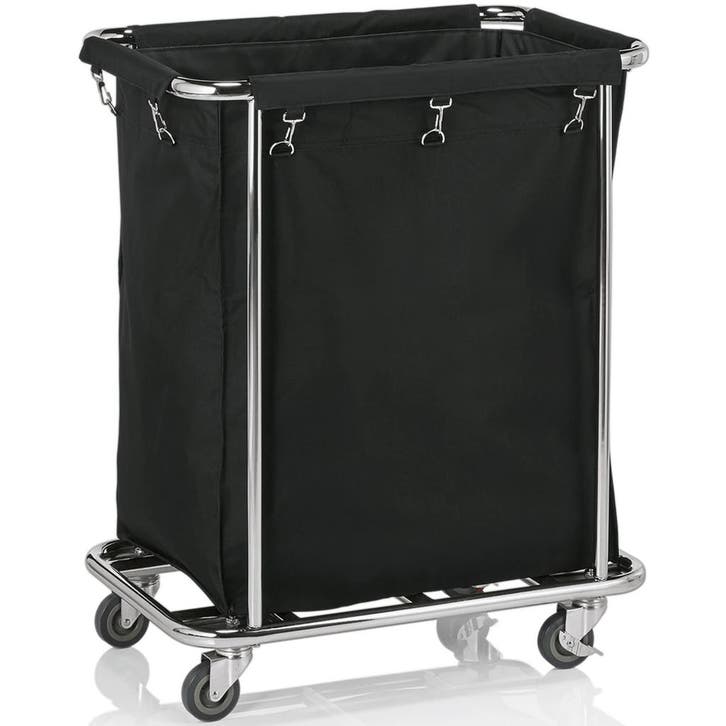 Linnenwagen | RVS/Nylon | Incl. Waszak | Wielen (Geremd) |, Articles professionnels, Horeca | Équipement de cuisine, Envoi