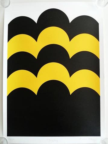 Eugen Feller (1942) - Yellow-Black Composition
