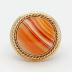 Ring - 14 karaat Geel goud - Agaat, Nieuw