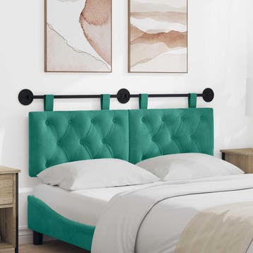 vidaXL Hangend hoofdbord Turquoise Fluweel, Huis en Inrichting, Verzenden, Nieuw