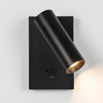 Wandlampen Elias Bedlamp Zwart Met Schakelaar En USB-C, Verzenden
