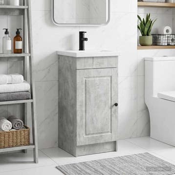 vidaXL Badkamer Vanity met Wastafel Betongrijs 42 x 40 x, Verzenden, Nieuw