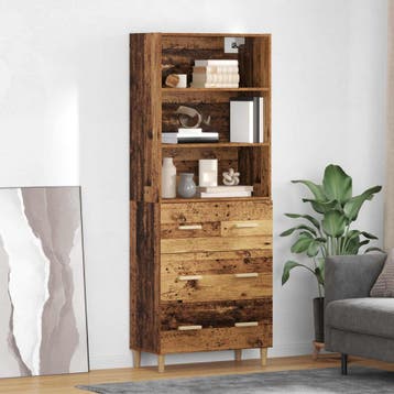 vidaXL Highboard met lade Oud Hout 69,5 x 32,5 x 180 cm, Verzenden, Nieuw
