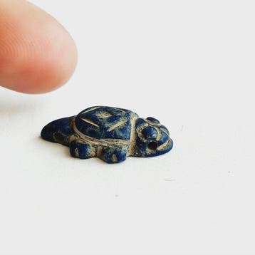sino-sibérien lapis-lazuli Talisman perle de lézard XS - 6