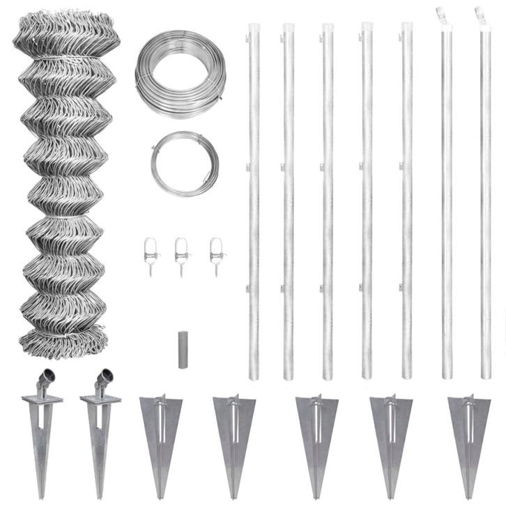 vidaXL Gaashek met palen 15x1 m gegalvaniseerd staal, Jardin & Terrasse, Clôtures de jardin, Envoi