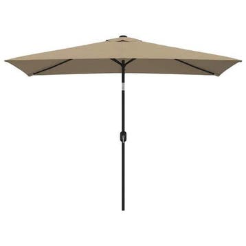 Parasol rectangulaire Taupe - Seconde chance - Etat neuf, Verzenden