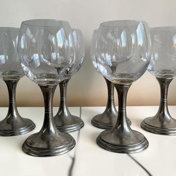 Arte Italica - Peltro Marinoni - Drinkglas (6) - Set van 6, Antiek en Kunst
