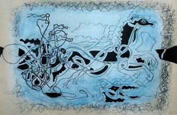 Georges Braque (1882-1963) - Char noir sur fond bleu