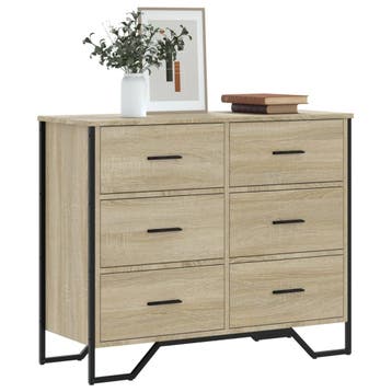 vidaXL Ladekast 91x35,5x74,5 cm bewerkt hout sonoma, Verzenden