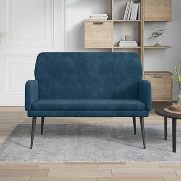 vidaXL Bankje 108x79x79 cm fluweel blauw, Verzenden