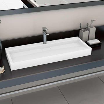 vidaXL Wastafel 120x46x11 cm mineraal gegoten/marmer gegoten, Verzenden