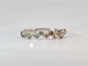 Zonder minimumprijs - Ring - 14 karaat Witgoud - 0.80ct. tw.