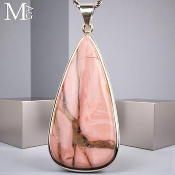 Australische roze Mookaite uit de Krijtperiode 925 sterling