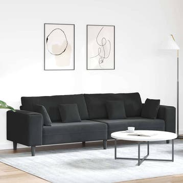 vidaXL bank / zetel Zwart 250 x 77 x 76 cm Fluweel, Maison & Meubles, Canapés | Salons, Verzenden