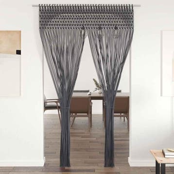 vidaXL Gordijn macramé 140x240 cm katoen antraciet, Verzenden, Nieuw
