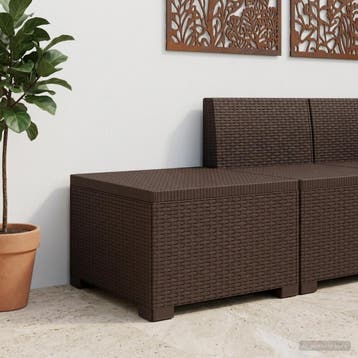 vidaXL Eén-zits Tuin Sofa Rieten Look PP Bruin, Verzenden, Nieuw