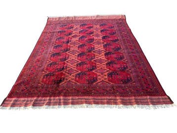 Afghan Ersari – guls éléphant – fond rouge - Tapis - 288 cm, Maison & Meubles