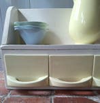 Petrus Regout - Kruidenrek - pastel 1960`s - Aardewerk, Hout