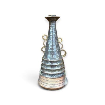 Masami Kobayashi, Kasama Ringed Sculptural Vase, Donker