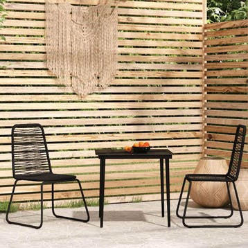 vidaXL 3-delige Tuinset zwart, Verzenden, Nieuw, Tuinset