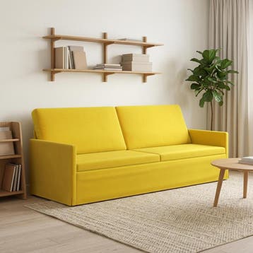 vidaXL 3-zits sofa Geel 220 x 81 x 82 cm fluweel, Huis en Inrichting, Verzenden, Nieuw