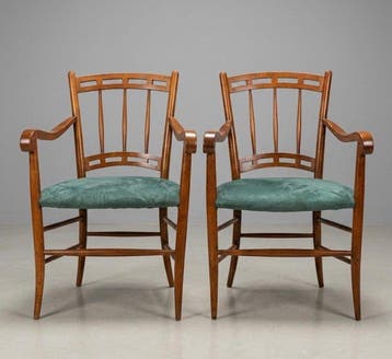 Fauteuil (2) - Kersenhout, Alcantara