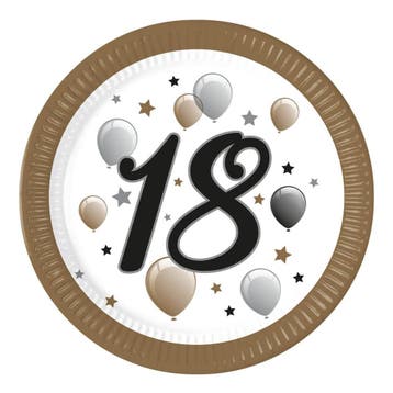 18 Jaar Borden Papier 23cm 8st, Verzenden