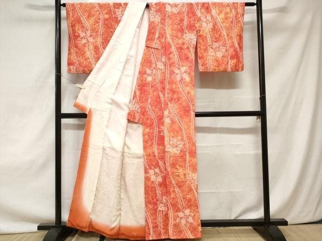 Kimono japonais - Pure soie Shibori Komon - Élégant motif, Antiquités & Art, Antiquités | Autres Antiquités