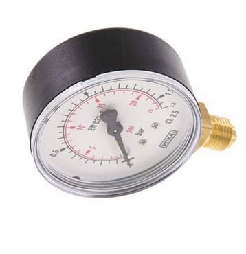 0..1.6 Bar (0..23 psi) Manomètre inférieur au, Verzenden
