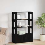 vidaXL Dressoir Zwart eiken 30 x 80 x 119,5 cm Bewerkt hout, Verzenden, Nieuw