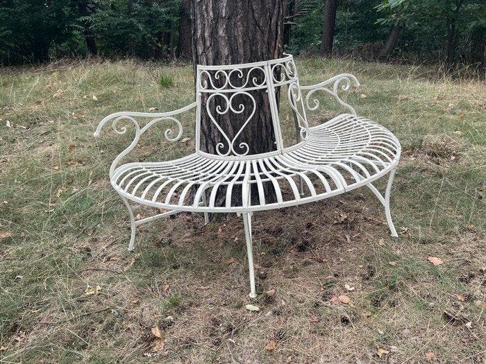 Tuinbank - Metaal - Klassiek - Wit - Boombank, Antiek en Kunst, Curiosa en Brocante