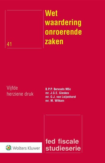 Wet waardering onroerende zaken / Fed fiscale studieserie /, Verzenden, Zo goed als nieuw, Ben Bervoets