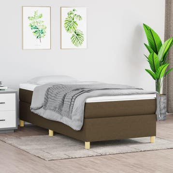 vidaXL Boxspring bed 80x200 cm stof donkerbruin, Verzenden, Nieuw
