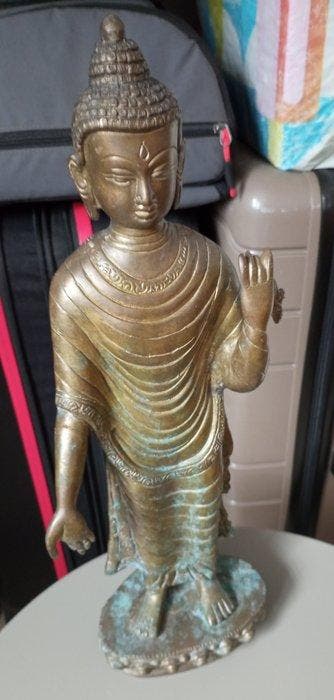 Beeldje, Patinated Bronze Statues - 40 cm - Verguld brons,