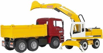 MAN TGA kipper + Liebherr graafmachine | OP = OP deal, Kinderen en Baby's, Verzenden, Gebruikt