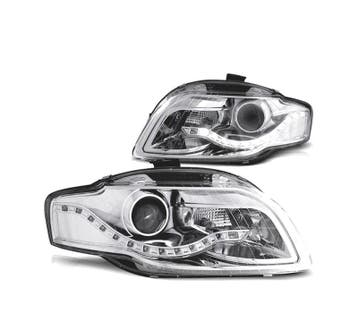 PHARES AUDI A4 B7 04-07 FEUX DE JOUR CHROMÉS, Autos : Pièces & Accessoires, Verzenden