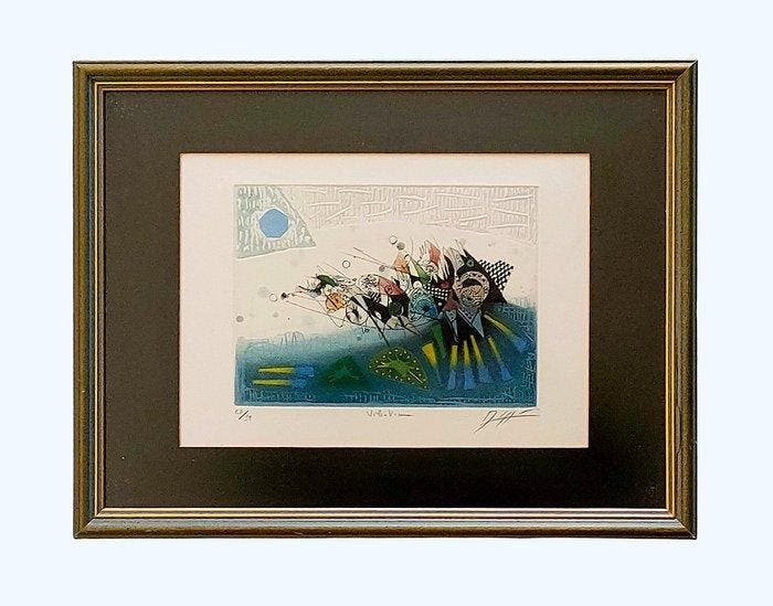 Georges DUSSAU (1947) - Vibration - Gravure n°23/99 s., Antiek en Kunst, Antiek | Overige Antiek