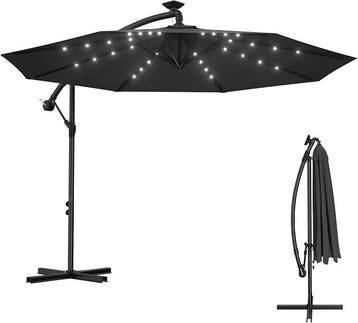 Zweefparasol - Tuinparasol - Parasol 300 cm - Met voet - Met, Tuin en Terras, Verzenden, Nieuw